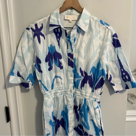 Tuckernuck Sheridan French Blue Ikat Print Mini Dress Small - Picture 10 of 11